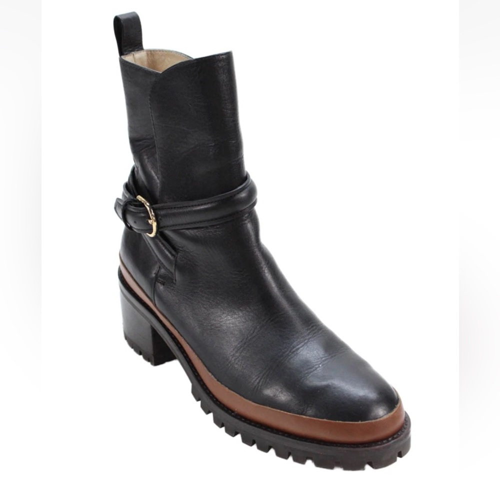 Ulla Johnson Womens Wrapped Buckle Accent Heeled Boots Black Size EUR 39